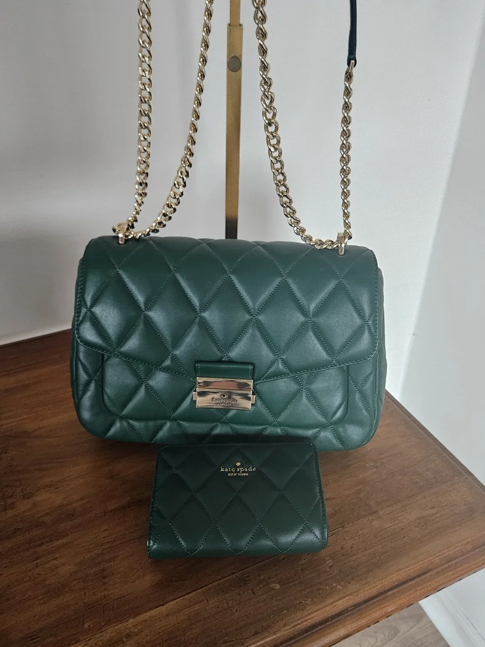 Kate Spade Emerald Quilted Leather Chain Shoulder Bag